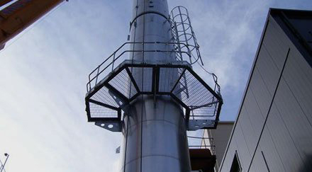 Steel Chimney walkway around chimney