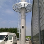 Finished chimney with covered ladder and top walkway